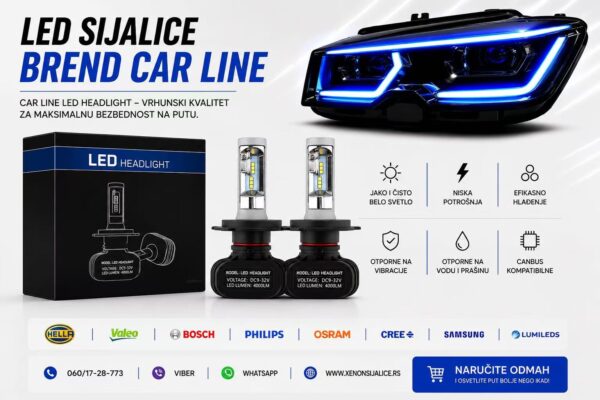 H4 BI LED SIJALICE 4000 LUMENA CAN BUS 12V-24V MARKA CAR LINE