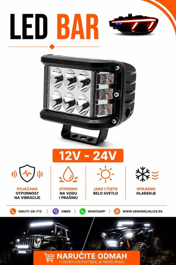 LED BAR 4“ 10CM 36W RADNI FAR WORKING LIGHT RADNO SVETLO