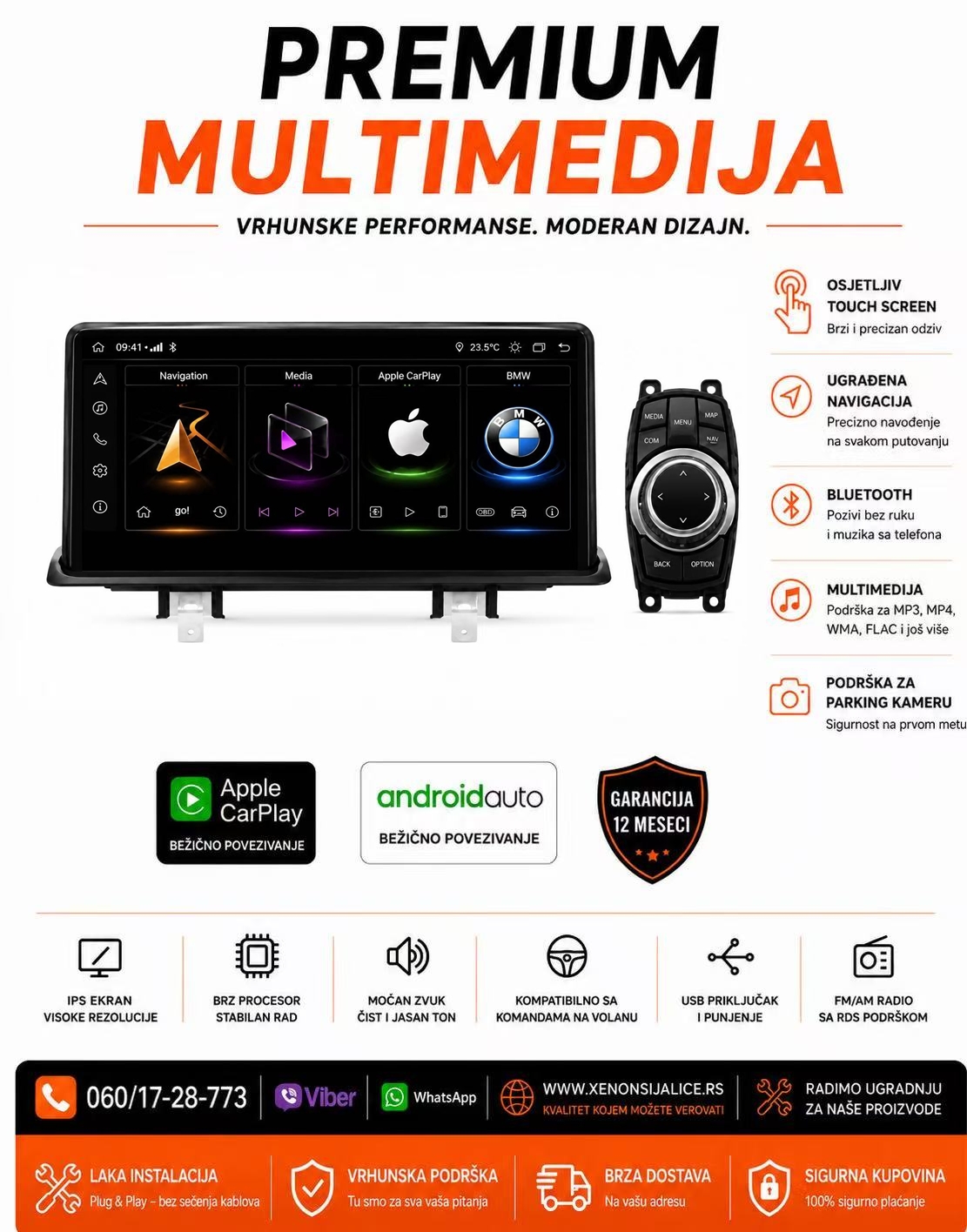 BMW 1 ANDROID,CAR PLAY MULTIMEDIJA NAVIGACIJA TOUCH SCREEN 10 INCA