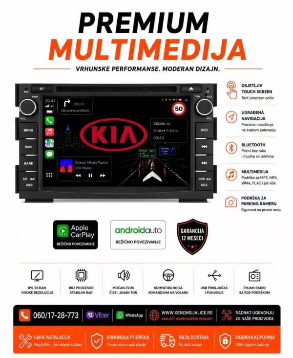 KIA CEED MULTIMEDIJA ANDROID,CAR PLAY NAVIGACIJA TOUCH SCREEN 7 INCA