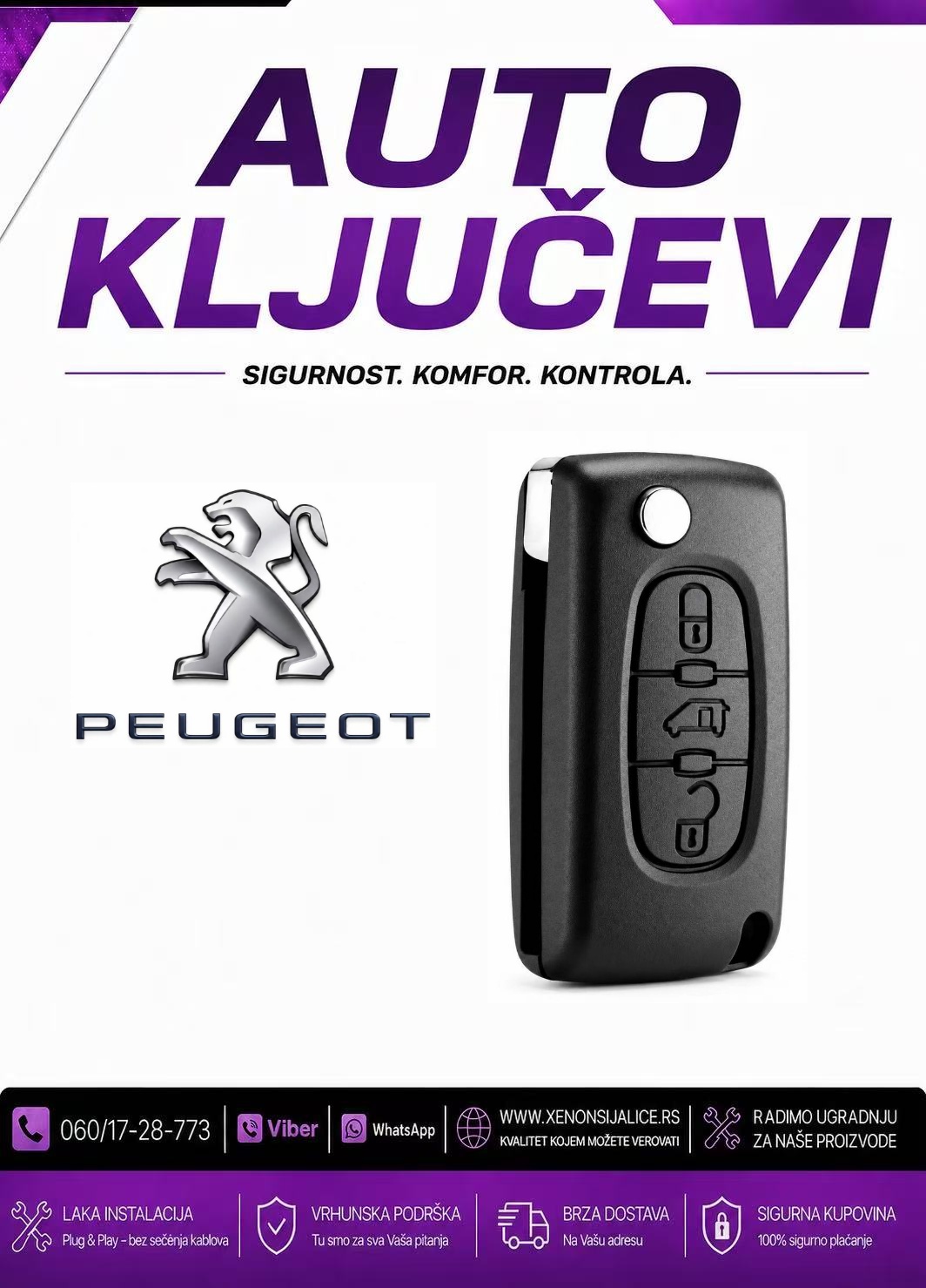 KLJUC PEUGEOT KUCISTE KLJUCA MODEL 4