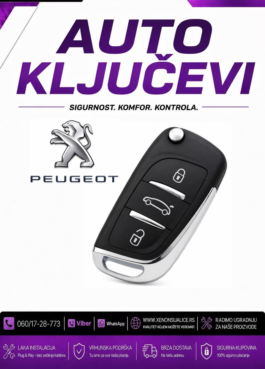 KLJUC PEUGEOT KUCISTE KLJUCA MODEL 7