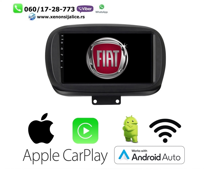 FIAT 500X MULTIMEDIJA ANDROID,CAR PLAY NAVIGACIJA TOUCH SCREEN 10 INCA