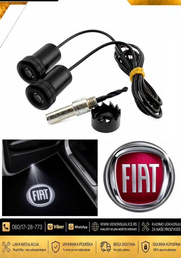 LED LOGO PROJEKTORI U VRATIMA SET 2 KOMADA FIAT