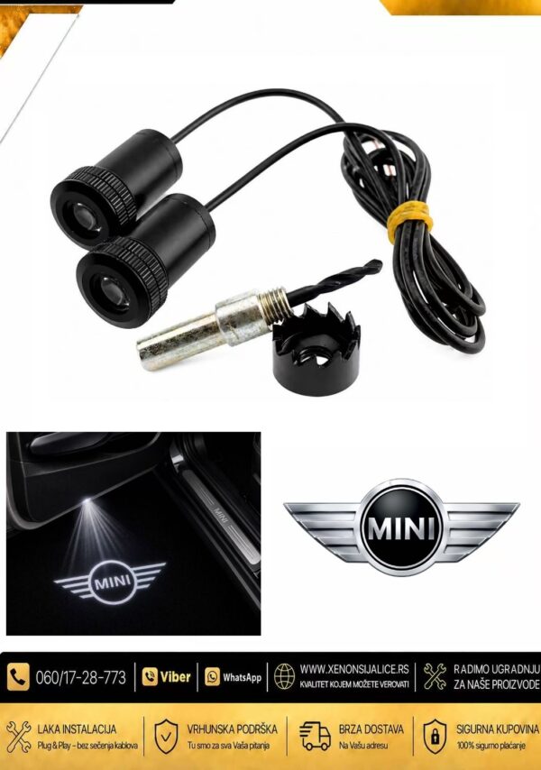 LED LOGO PROJEKTORI U VRATIMA SET 2 KOMADA MINI MORIS