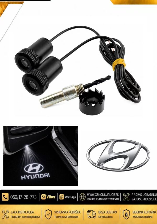 LED LOGO PROJEKTORI U VRATIMA SET 2 KOMADA HYUNDAI