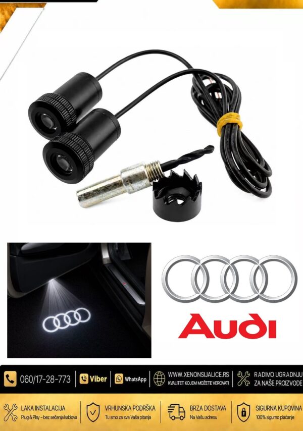 LED LOGO PROJEKTORI U VRATIMA SET 2 KOMADA AUDI