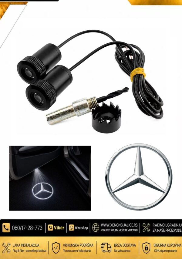LED LOGO PROJEKTORI U VRATIMA SET 2 KOMADA MERCEDES