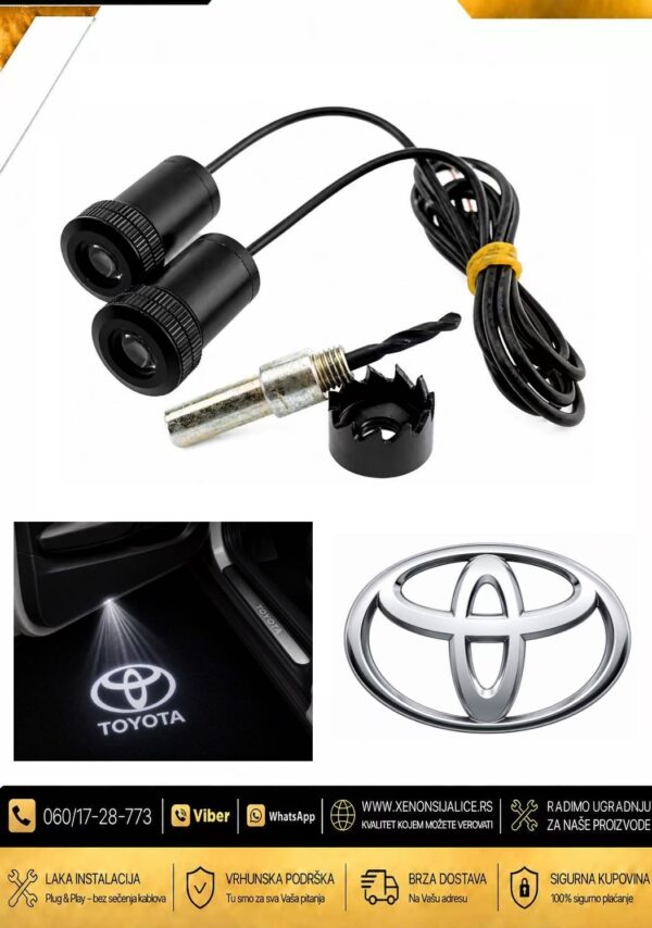 LED LOGO PROJEKTORI U VRATIMA SET 2 KOMADA TOYOTA