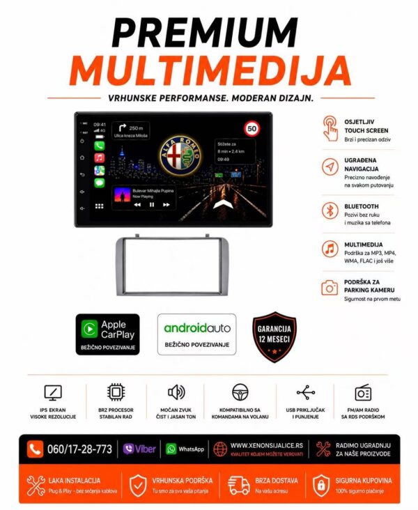 ALFA ROMEO 147,GT MULTIMEDIJA ANDROID,CAR PLAY NAVIGACIJA TOUCH SCREEN 7 INCA