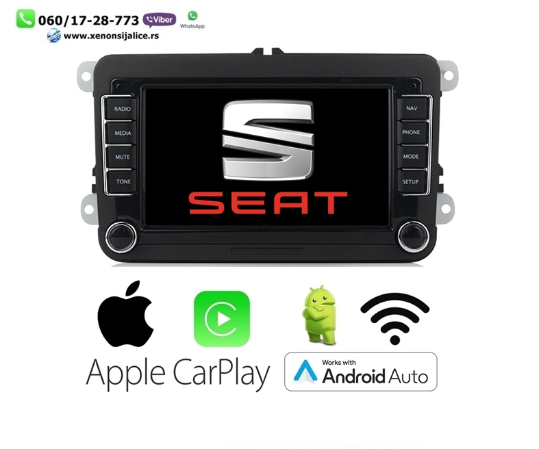 SEAT MULTIMEDIJA ANDROID,CAR PLAY NAVIGACIJA TOUCH SCREEN 7 INCA