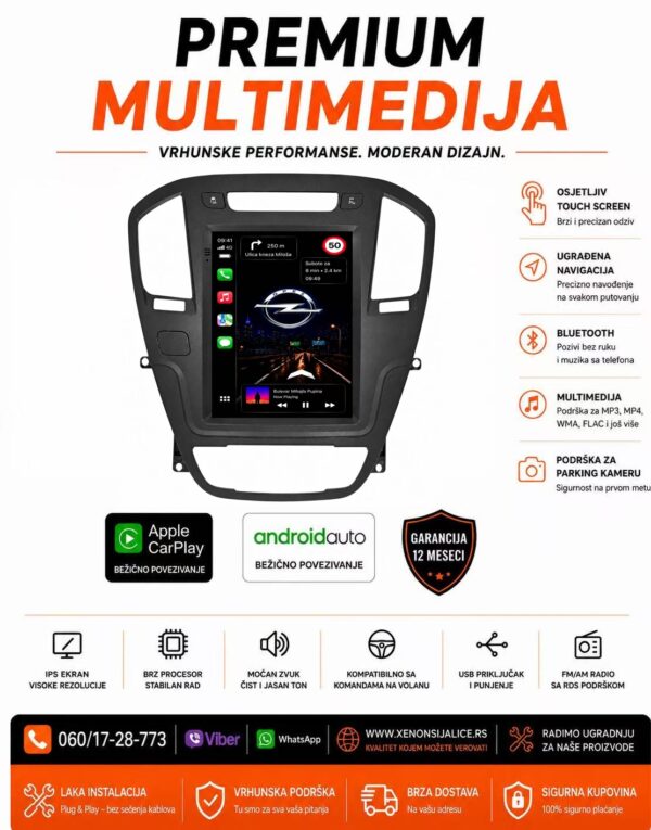 OPEL INSIGNIJA MULTIMEDIJA ANDROID,CAR PLAY NAVIGACIJA TOUCH SCREEN 10 INCA TESLA STYLE
