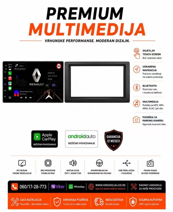 RENAULT MEGANE 2 MULTIMEDIJA ANDROID,CAR PLAY NAVIGACIJA TOUCH SCREEN 7 INCA