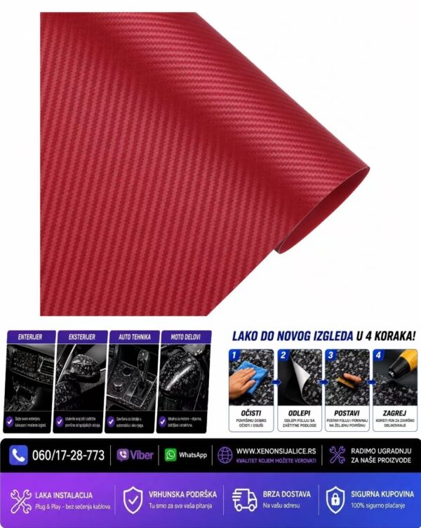 KARBON FOLIJA 3D BORDO