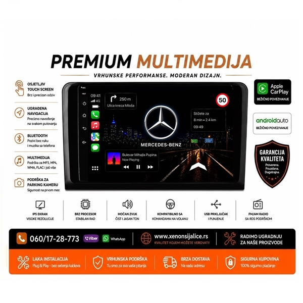 MERCEDES R KLASA MULTIMEDIJA ANDROID,CAR PLAY NAVIGACIJA TOUCH SCREEN 10 INCA