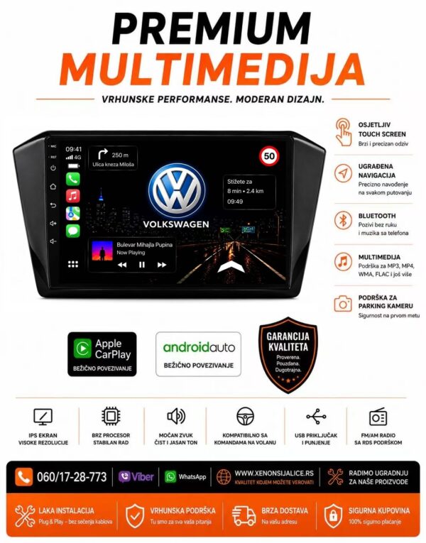 VW PASAT B8 MULTIMEDIJA NAVIGACIJA TOUCH SCREEN 10 INCA ANDROID,CAR PLAY