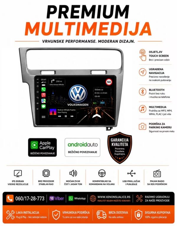 VW GOLF 7 MULTIMEDIJA NAVIGACIJA TOUCH SCREEN 10 INCA ANDROID,CAR PLAY