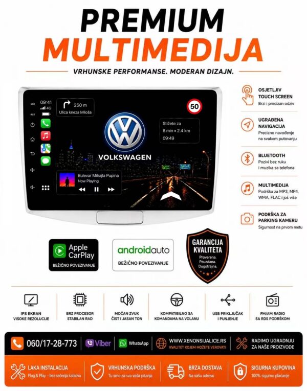 VW PASSAT B6/B7 MULTIMEDIJA NAVIGACIJA TOUCH SCREEN 10 INCA ANDROID,CAR PLAY