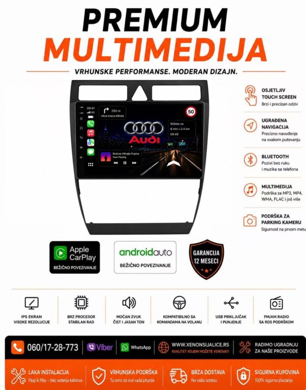 AUDI A6 ANDROID,CAR PLAY MULTIMEDIJA NAVIGACIJA TOUCH SCREEN 10 INCA