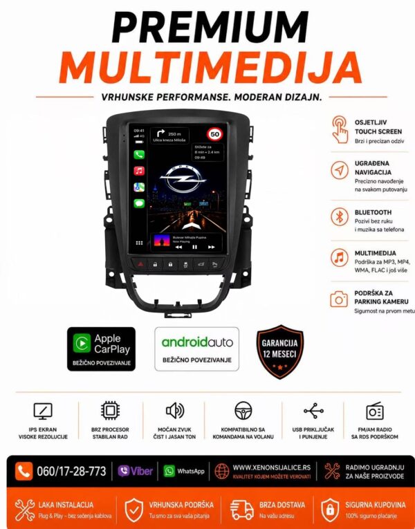 OPEL ASTRA J MULTIMEDIJA ANDROID,CAR PLAY NAVIGACIJA TOUCH SCREEN 10 INCA TESLA STYLE