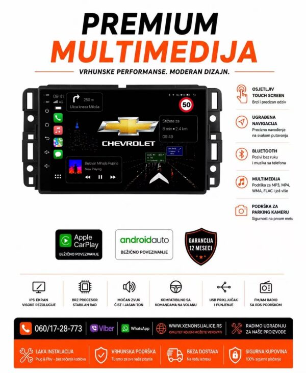 CHEVROLET CAPTIVA,EPICA MULTIMEDIJA ANDROID,CAR PLAY NAVIGACIJA TOUCH SCREEN 7 INCA
