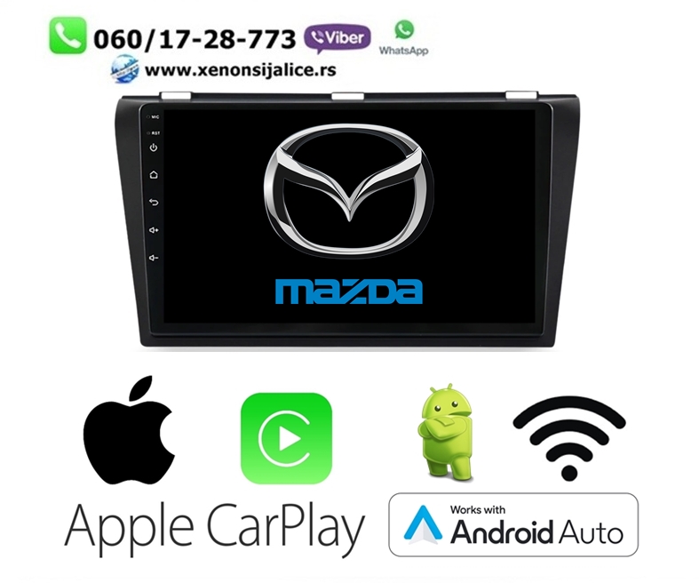 MAZDA 3 MULTIMEDIJA ANDROID,CAR PLAY NAVIGACIJA TOUCH SCREEN 10 INCA