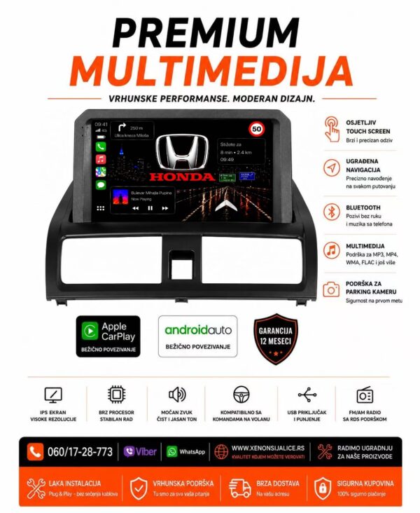 HONDA ACCORD MULTIMEDIJA ANDROID,CAR PLAY NAVIGACIJA TOUCH SCREEN 10 INCA