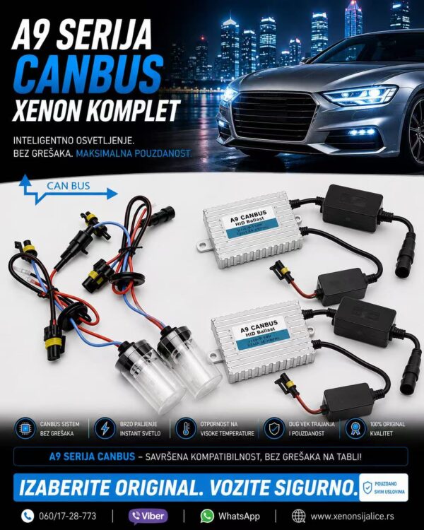 H1 XENON KOMPLET AC CAN BUS A9 TEHNOLOGIJA