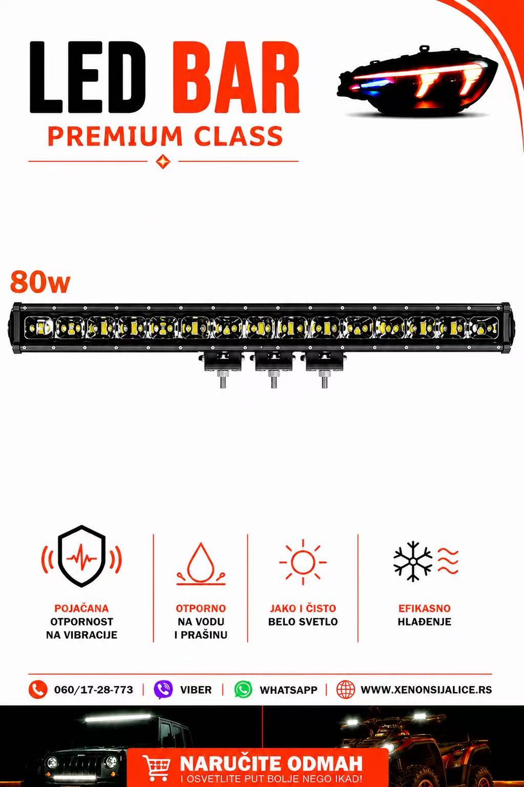 LED BAR 9D 41'' 103CM 180W RADNI FAR WORKING LIGHT RADNO SVETLO