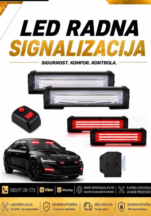 BLINKERI UGRADNI SET 16cm X 4cm CRVENI 12v/24v