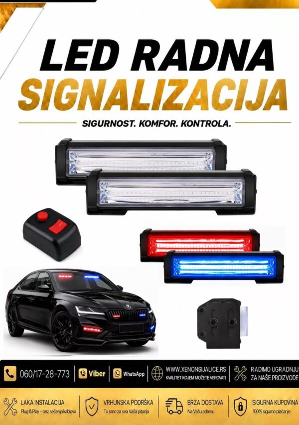 BLINKERI UGRADNI SET 16cm X 4cm CRVENO PLAVI 12v/24v