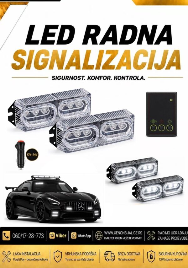 BLINKERI UGRADNI SET 7cm X 3cm BELI 12v/24v