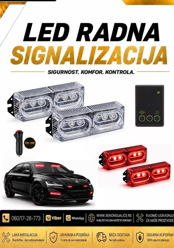 BLINKERI UGRADNI SET 7cm X 3cm CRVENI 12v/24v