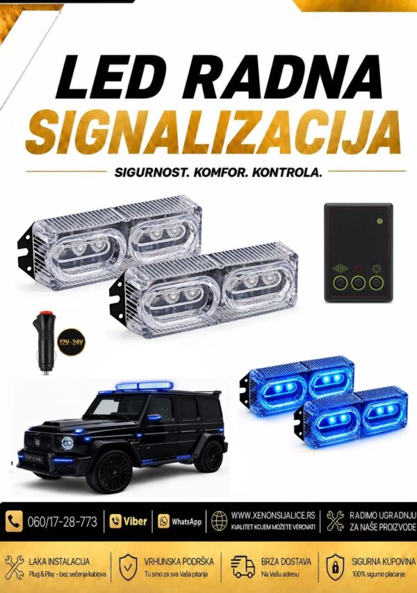 BLINKERI UGRADNI SET 7cm X 3cm PLAVI 12v/24v