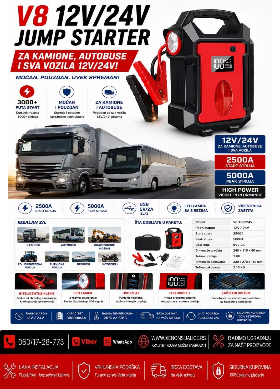 BUSTER STARTER ZA PALJENJE VOZILA PUNJAC TELEFONA,LAP TOPA..