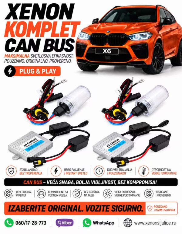 H1 XENON KOMPLET AC CAN BUS A9 TEHNOLOGIJA