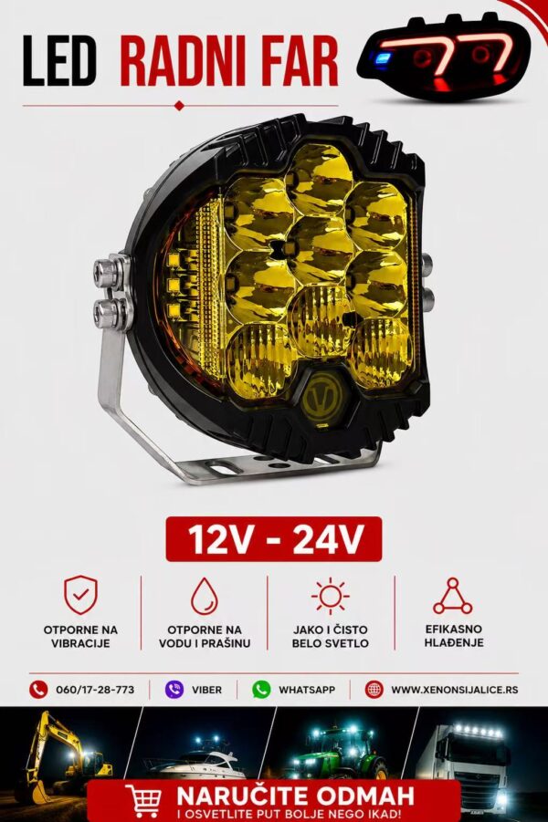 LED FAR 13CM 90W RADNI FAR WORKING LIGHT RADNO SVETLO