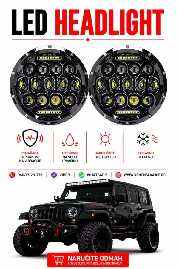 LED FAROVI UNIVERZALNI 7 INCA 18CM 2 X 60W