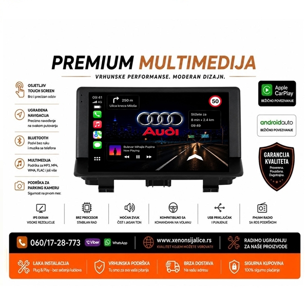 AUDI Q3 ANDROID,CAR PLAY MULTIMEDIJA NAVIGACIJA TOUCH SCREEN 10 INCA