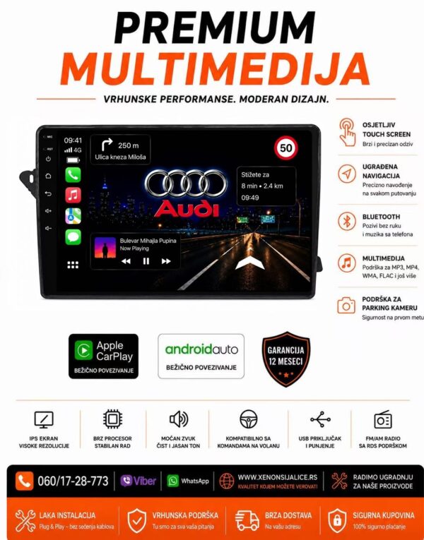 AUDI Q5 ANDROID,CAR PLAY MULTIMEDIJA NAVIGACIJA TOUCH SCREEN 10 INCA