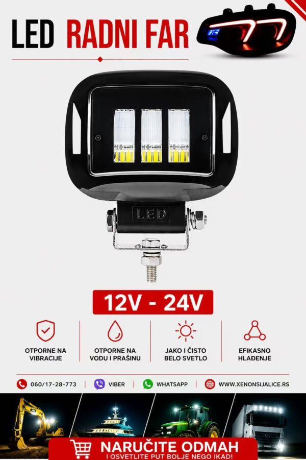LED FAR 12CM X 15CM 30W RADNI FAR WORKING LIGHT RADNO SVETLO
