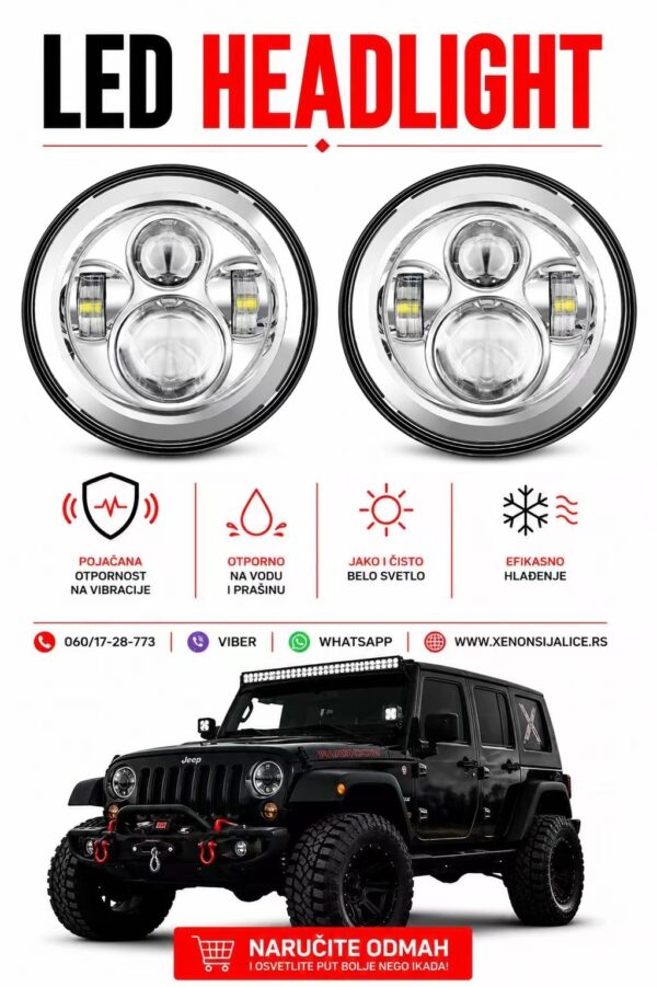 LED FAROVI UNIVERZALNI 7 INCA 18CM 2 X 60W