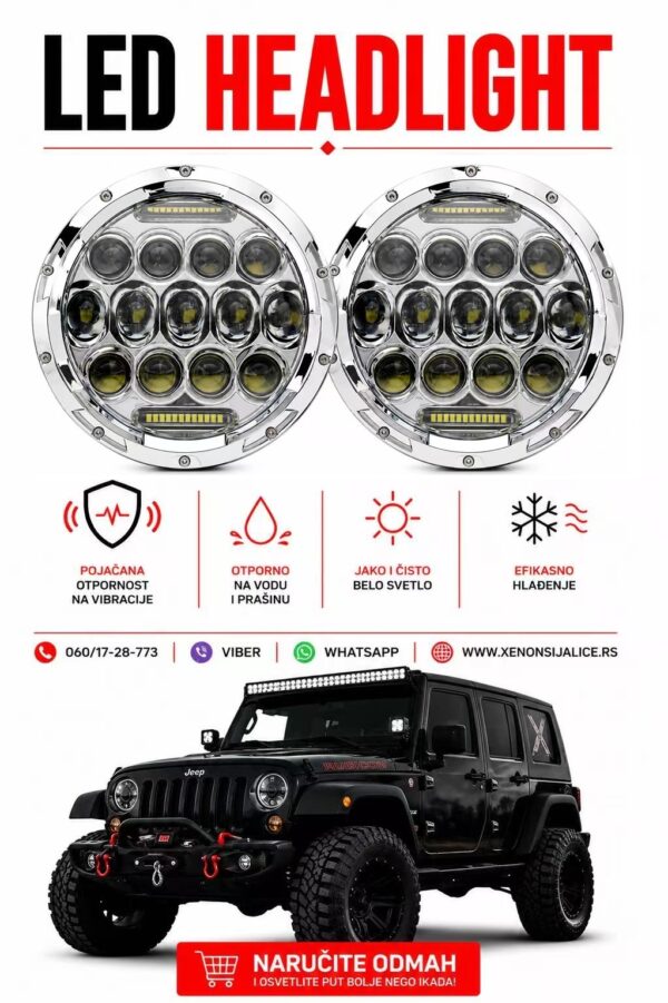 LED FAROVI UNIVERZALNI 7 INCA 18CM 2 X 60W