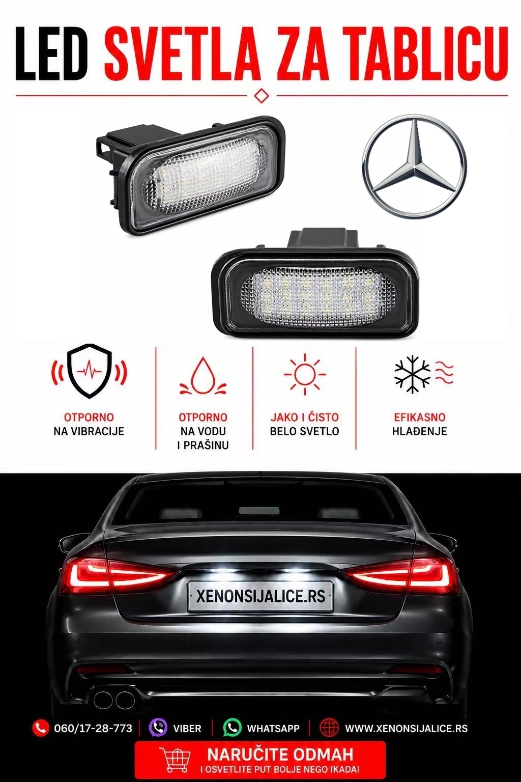 MERCEDES LED SVETLA ZA TABLICU MODEL 1 LAMPA MODUL ZA TABLICU
