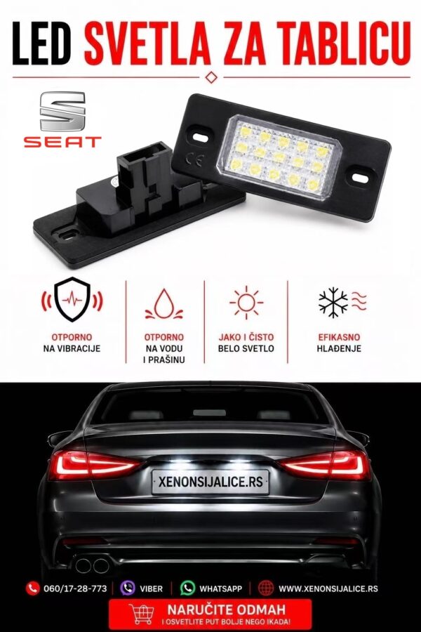 SEAT LED SVETLA ZA TABLICU MODEL 3 LAMPA MODUL ZA TABLICU