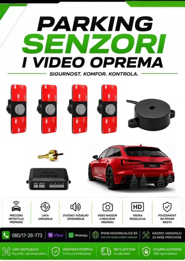 FABRICKI MODEL TAMNO SIVI PARKING SENZORI ZA ZVUCNIM SIGNALOM