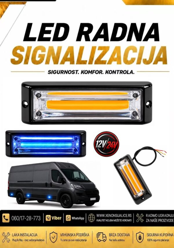 LED GABARIT PLAVI 13cm X 4cm 12v/24v