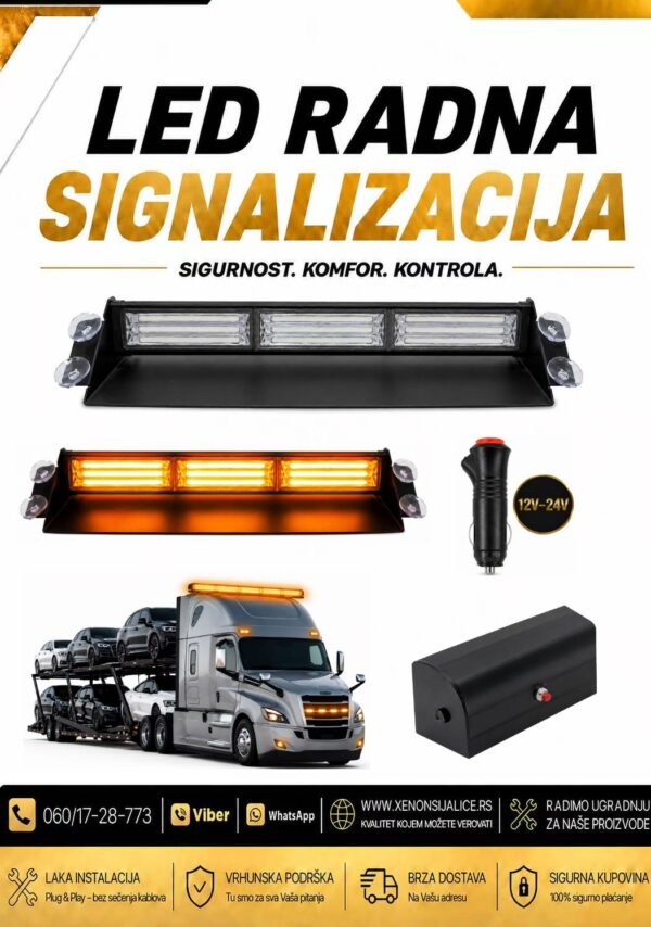 BLINKERI UGRADNI SET 39cm X 7cm ZUTI 12v/24v
