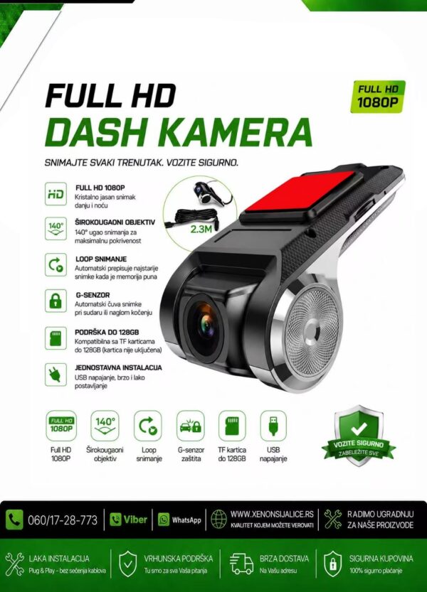 FUL HD DVR KAMERA ZA SNIMANJE SAOBRACAJA