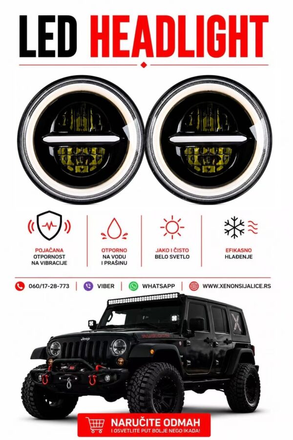 LED FAROVI UNIVERZALNI 7 INCA 18CM 2 X 60W